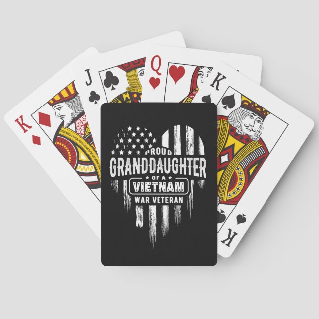 Jeu De Cartes Proud Granddaughter Vietnam Vet Grandpa Veteran (dos)