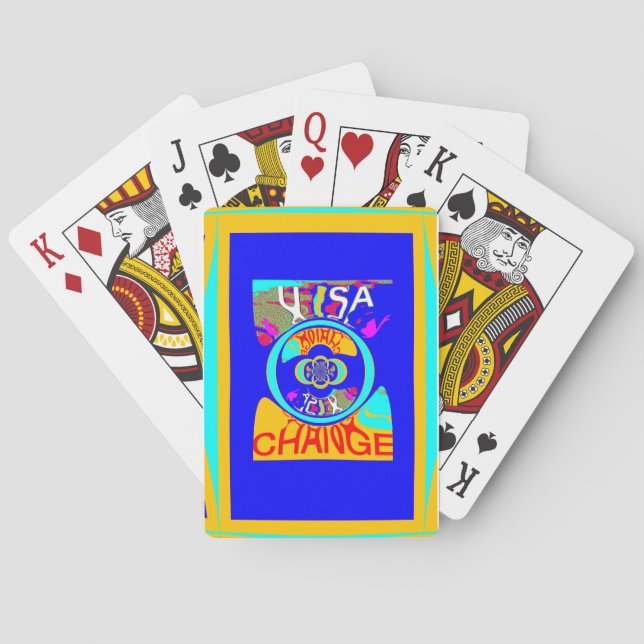 Jeu De Cartes Psychedelic Groove : Pop Art Énergie Abstraite (dos)
