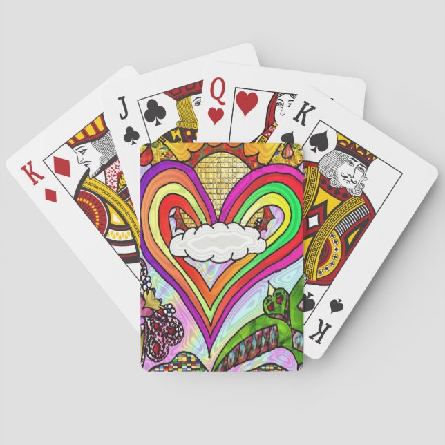 Jeu De Cartes Psychédélic Rainbow Heart (dos)