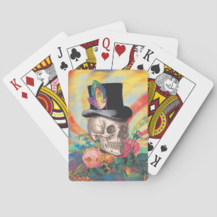 Jeu De Cartes Psychédélique Haut Chapeau Crâne Jouer Cartes