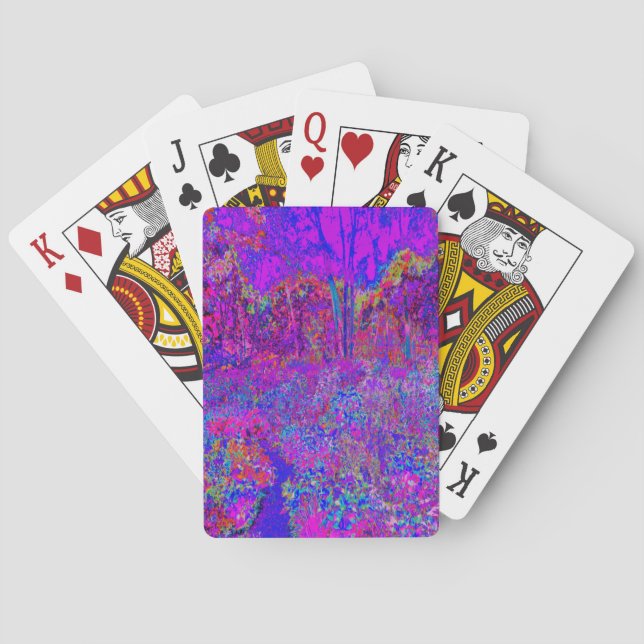 Jeu De Cartes Psychédélique Impressionniste Paysage Violet (dos)