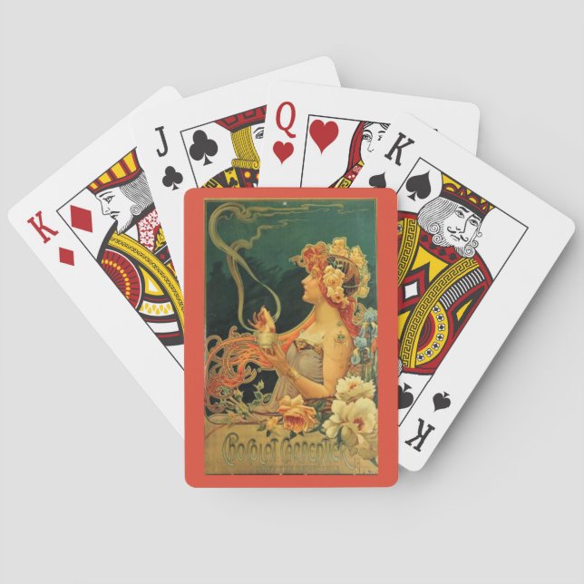 Jeu De Cartes Publicité Art nouveau chocolat chaud floral (dos)