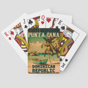 Jeu De Cartes Punta Cana Dominican Palm Tree Beach Vintage
