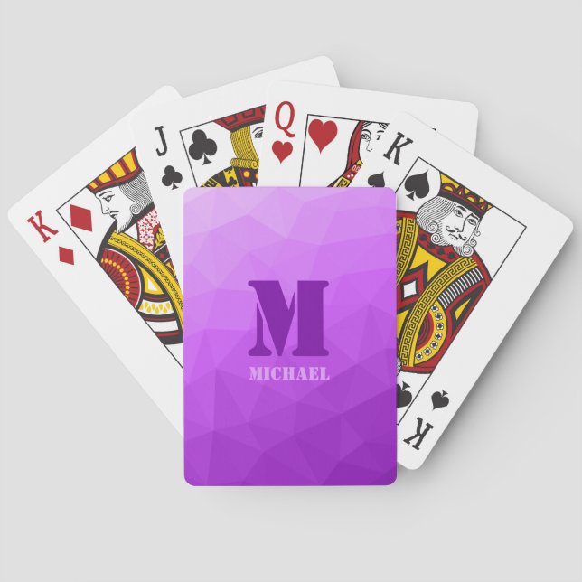 Jeu De Cartes Purple geometric mesh pattern Monogram (dos)