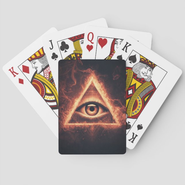 Jeu De Cartes pyramide oculaire masonique illuminati dans le sym (dos)
