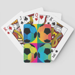 Jeu De Cartes Quatre ballons de football dans différentes