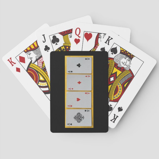 JEU DE CARTES QUATRE CARTES DE JEU D'AS (dos)