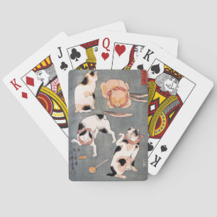 Jeu De Cartes Quatre chats dans différentes poses par Utagawa Ku
