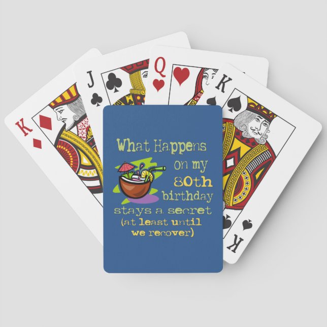 Jeu De Cartes quatre-vingtième Cadeaux de fête d'anniversaire. (dos)
