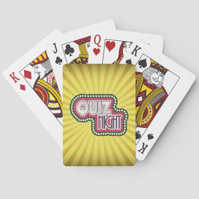 Jeu De Cartes Quiz Nuit Trivia Party Jaune Sunburst (dos)