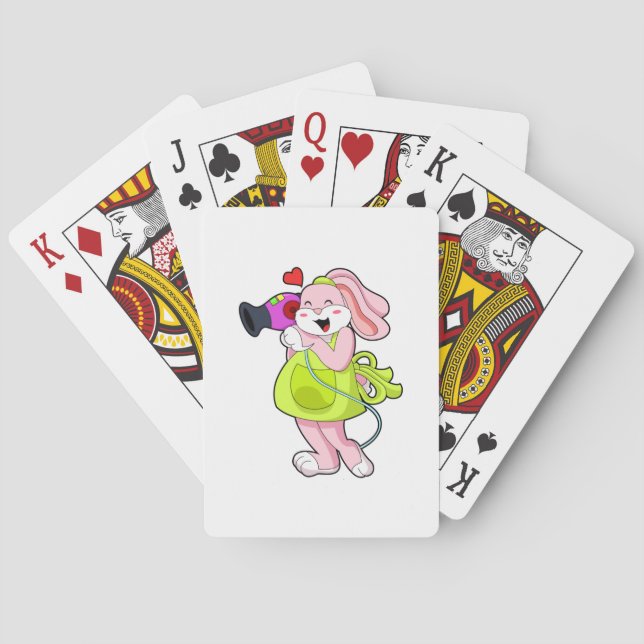 Jeu De Cartes Rabbit comme coiffeur avec sèche-cheveux (dos)