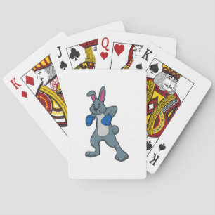 Jeu De Cartes Rabbit en boîte avec gants de boxe