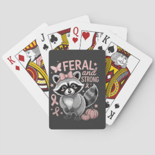 Jeu De Cartes Raccoon de sensibilisation au cancer du sein féral