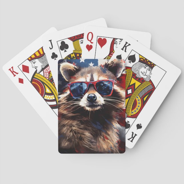 Jeu De Cartes Racoon 4 juillet fête de l'indépendance (dos)