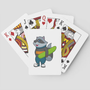 Jeu De Cartes Racoon as Snowboarder avec snowboard