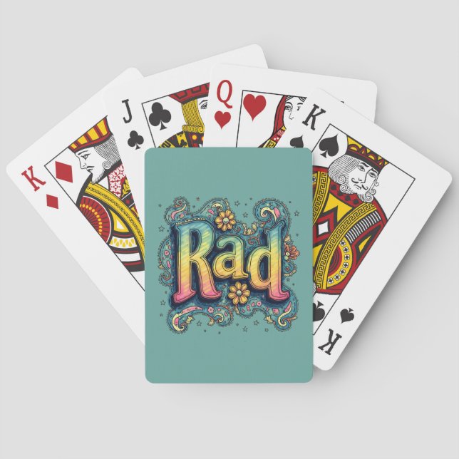 Jeu De Cartes Rad les années 70 Super psychédélique esthétique (dos)