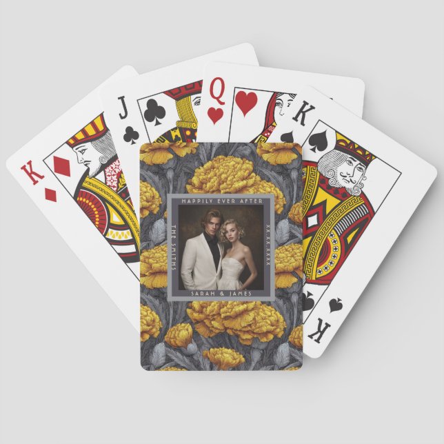 Jeu De Cartes Radiant Custom Carnation Themed City Wedding (dos)