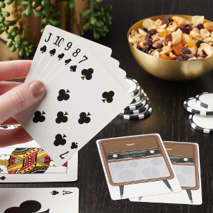 Jeu De Cartes Radio Rétro Sur Les Jambes Jouer Des Cartes