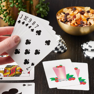 Jeu De Cartes Rafraîchir Berry Smoothie Boisson Rose