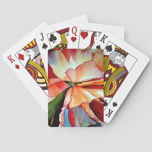 Jeu De Cartes Rainbow Begonia flower watercolour original (dos)