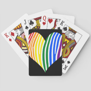 Jeu De Cartes Rainbow Zebra Stripes Coeur