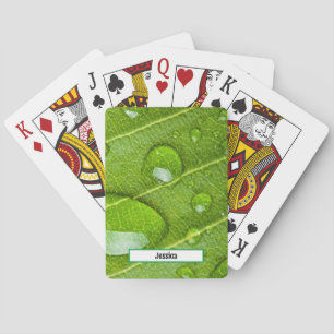 Jeu De Cartes Raindrops Green Leaf Nature
