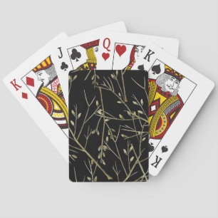 Jeu De Cartes Rameaux dorés sur fond noir