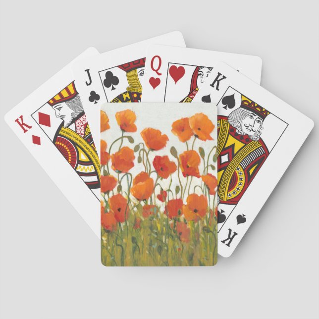 Jeu De Cartes Rangées de pavots I (dos)