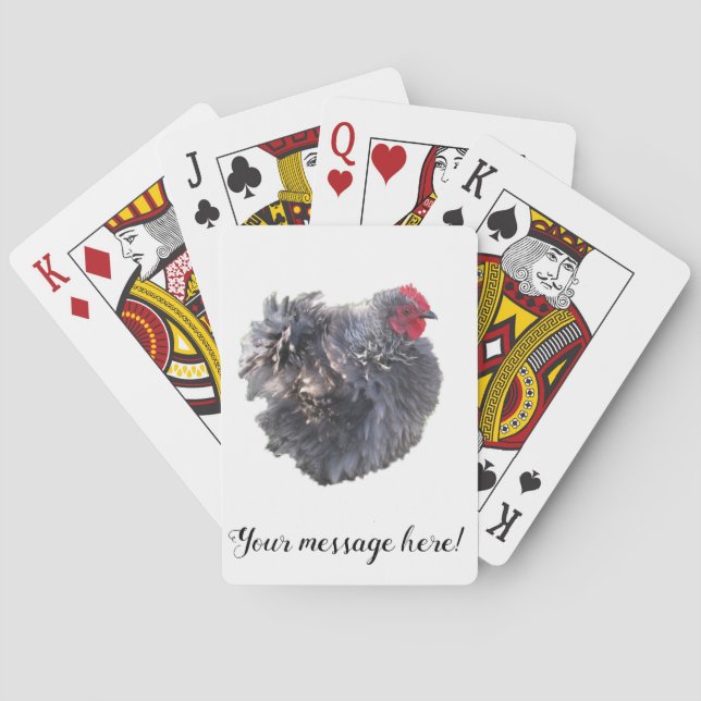 Jeu De Cartes Rare Race Poulet Bleu Frizzle Cochin Rooster (dos)