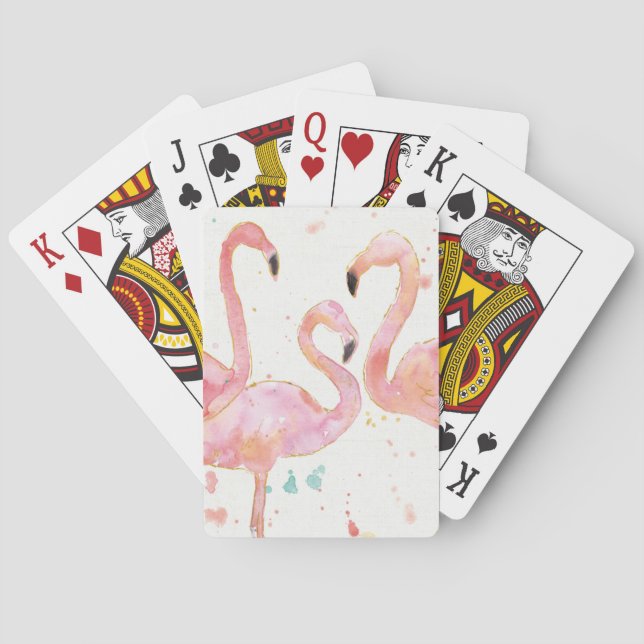 Jeu De Cartes Rassemblement tropical de | des Flamants roses (dos)