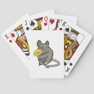 Jeu De Cartes Rat avec fleurs jaunes