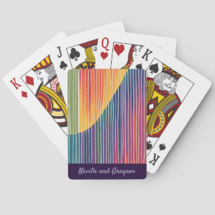 Jeu De Cartes Rayures arc-en-ciel avec vague