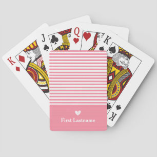 Jeu De Cartes Rayures modernes avec Monogramme cardiaque haut de