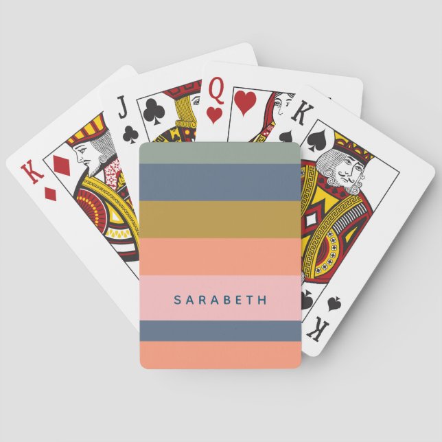 Jeu De Cartes Rayures modernes élégantes Beaux tons terre person (dos)