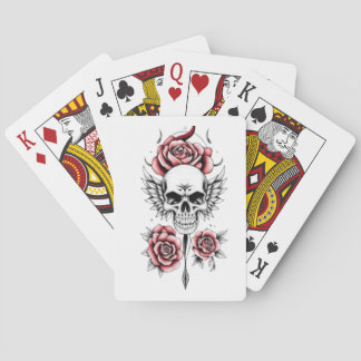 Jeu De Cartes Rebel Wings : Crâne et Rose sur mesure