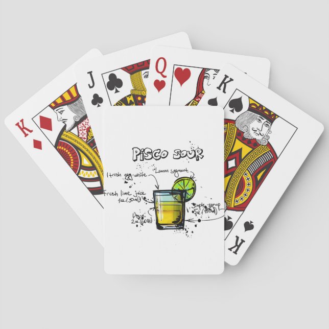 Jeu De Cartes Recette de cocktail Pisco Sour (dos)