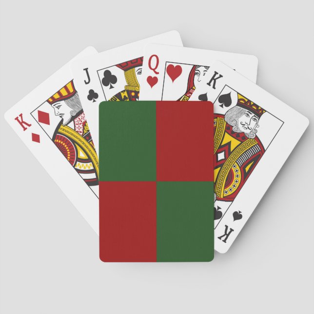 Jeu De Cartes Rectangles rouges et verts (dos)