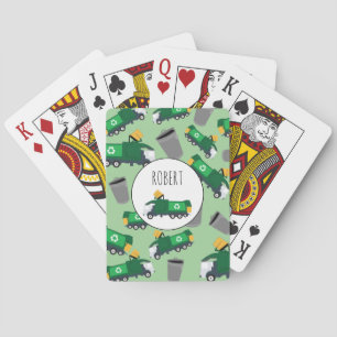 Jeu De Cartes Recyclage des déchets Camion Motif Nom des garçons