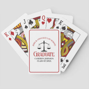 Jeu De Cartes Red Black Law School Custom Graduation Party