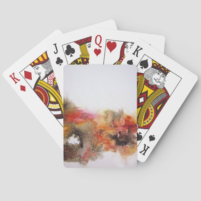 Jeu De Cartes Red Brown Orange White Modern Abstract Art (dos)