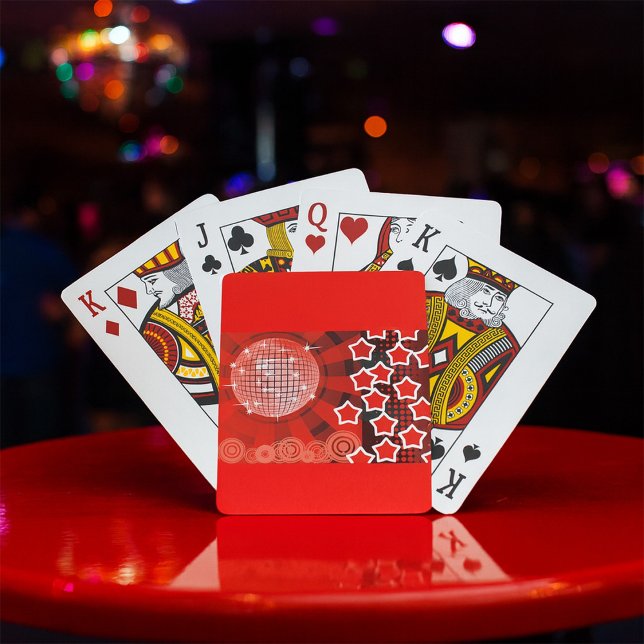 Jeu De Cartes Red Disco Party Thème avec étoiles et Parties scin (Créateur téléchargé)