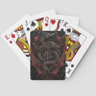 Jeu De Cartes Red et Black Dragons Classic Playing Cartes