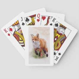 Jeu De Cartes Red fox jouer aux cartes - aquarelle faune