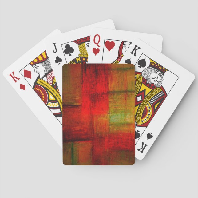 Jeu De Cartes Red Green Browns Jaune Abstrait Art (dos)