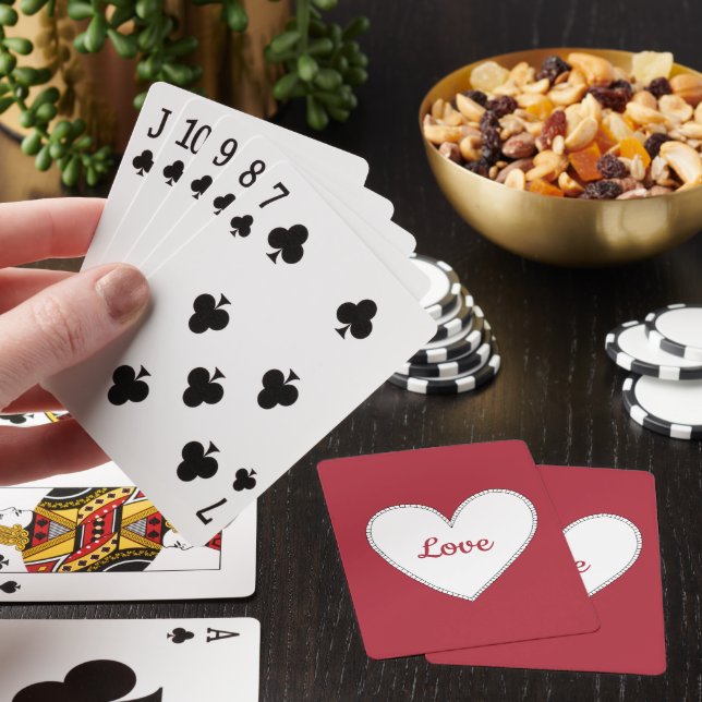 Jeu De Cartes Red Love White Heart (In Situ)