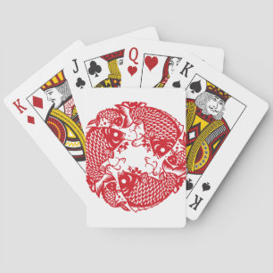 Jeu De Cartes Red Whirling Koi Carp Fish Group