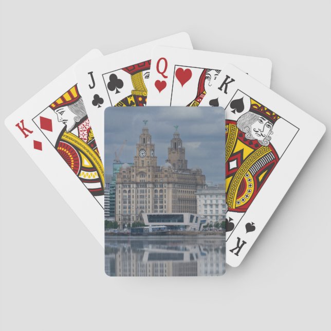 Jeu De Cartes Réflexion Liverpool Skyline (dos)