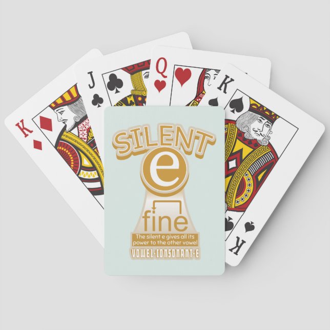 Jeu De Cartes Règle de phonie en anglais Silent E (dos)
