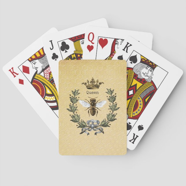 Jeu De Cartes Reine des abeilles avec la guirlande et la (dos)