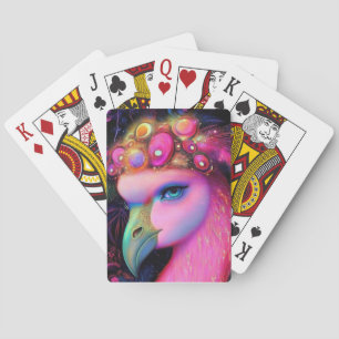 Jeu De Cartes Reine du Flamant rose cosmique
